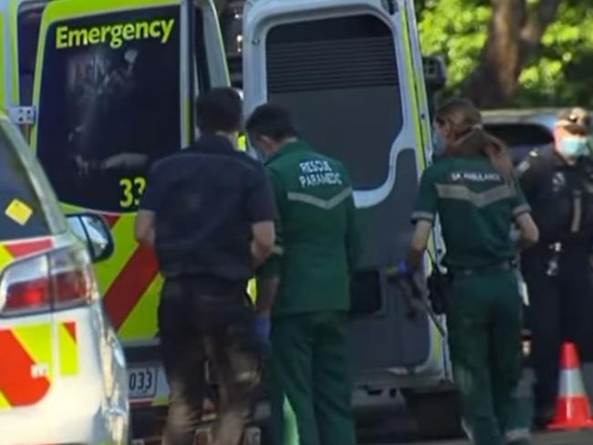 A child was rushed to hospital after being struck by a car at Stepney. Picture: 7NEWS