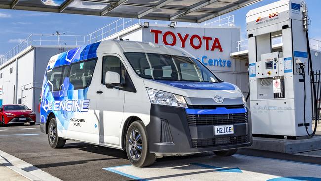 The hydrogen-powered Toyota HiAce van uses an internal combustion engine. Picture: Supplied.