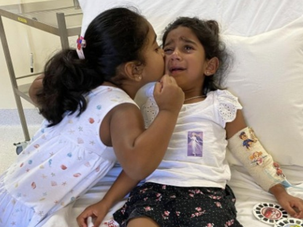 Three-year old Tharnicaa Murugappan was medically evacuated to a Perth hospital with a suspected blood infection.