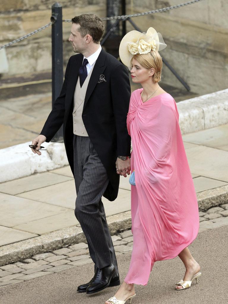 Pixie Geldof and George Barnett arrive for the wedding. Credit: Matt Crossick/Pool via AP