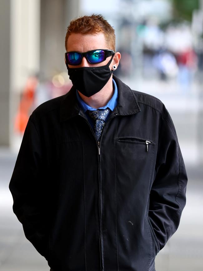 Bradley Justin Staude enters the District Court on Wednesday. Picture: NCA NewsWire / Kelly Barnes