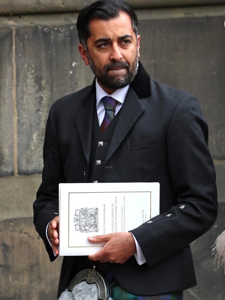 Humza Yousaf, the First Minister of Scotland, at the ceremony. (Photo by Chris Jackson – WPA Pool/Getty Images)