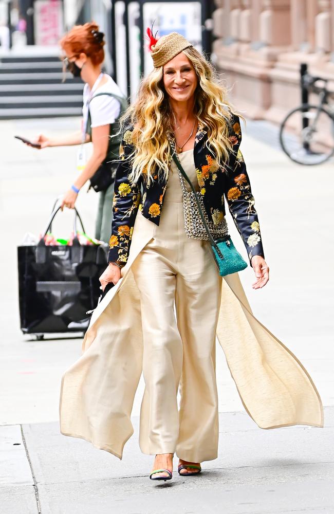 Sarah Jessica Parker on the set of And Just Like that. Picture: Raymond Hall