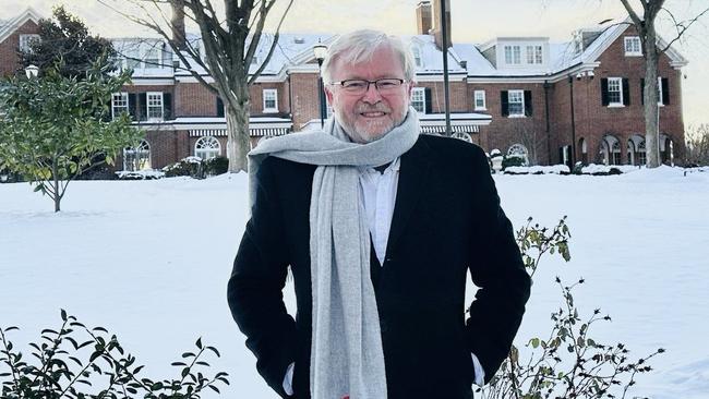 Kevin Rudd, at his residence in Washington DC. Picture: Twitter.