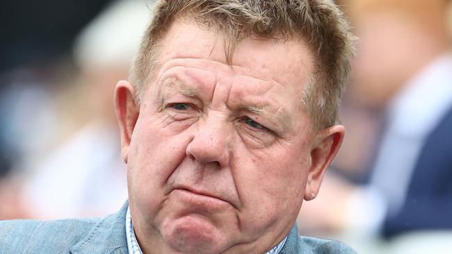 SYDNEY, AUSTRALIA - MARCH 02: Trainer Brett Cavanough looks on after Jason Collett riding Once Again My Girl wins  Race 3 TAB Highway Handicap during TAB Verry Elleegant Stakes Day - Sydney Racing at Royal Randwick Racecourse on March 02, 2024 in Sydney, Australia. (Photo by Jeremy Ng/Getty Images)