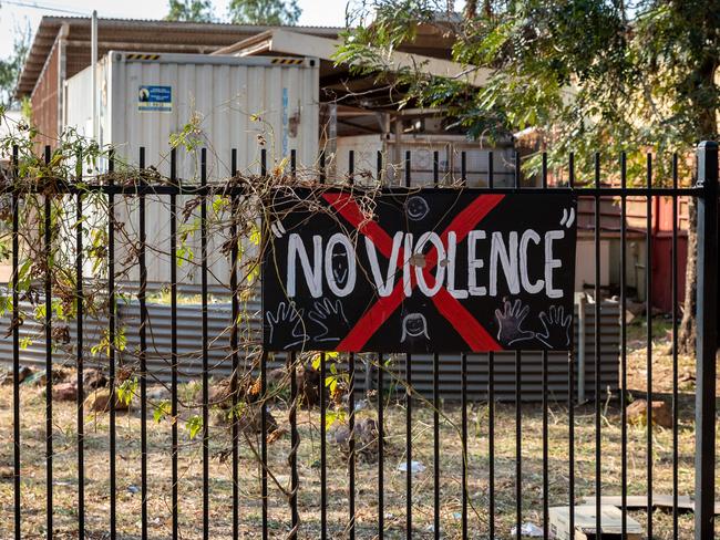 A sign outside the community shop in Wadeye NT.