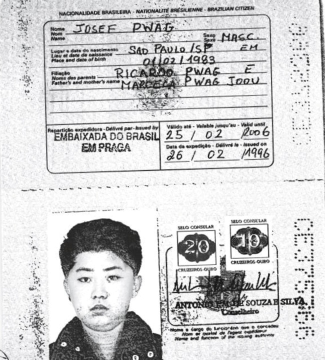 Kim is issued with the passport under the name of Josef Pwag. Picture: Reuters