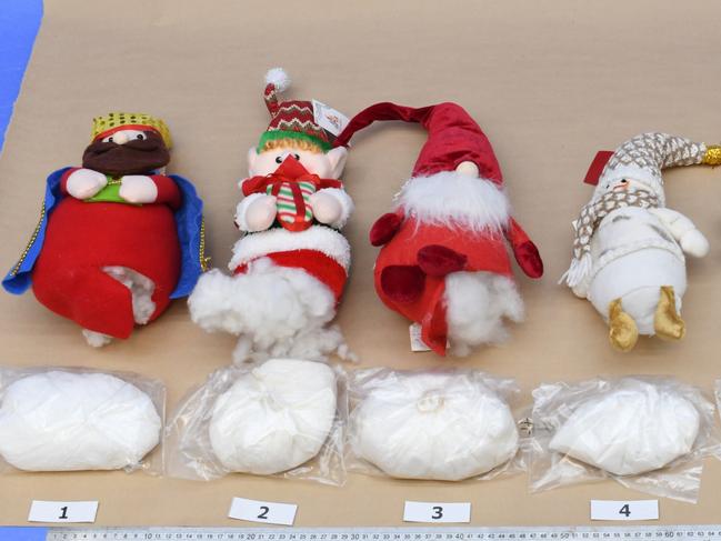 An Italian national attempted to traffic high purity ketamine hidden in Christmas gifts. Picture: AFP/Supplied.