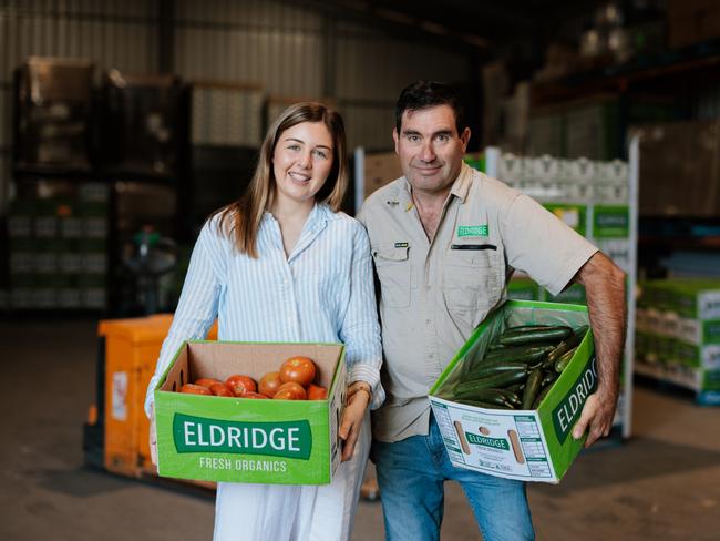 Chelsea Eldridge and her father Shane Eldridge of Eldridge Fresh Organics.