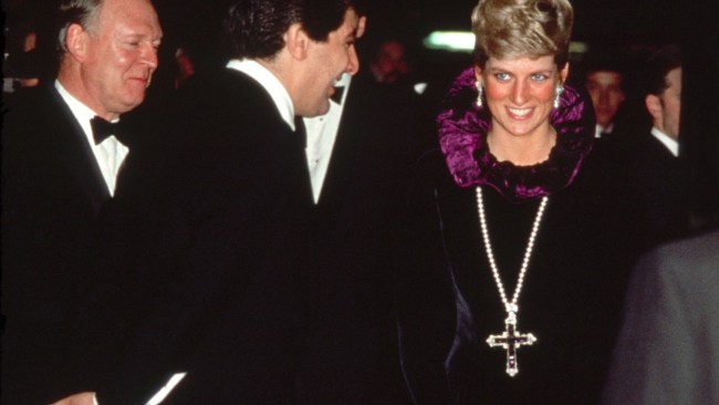 October 1981: Diana, Princess Of Wales, at a charity gala evening on behalf of Birthright at Garrard. The Princess wore the Attallah amethyst crucifix suspended on a pearl rope. Picture: Tim Graham Photo Library via Getty Images