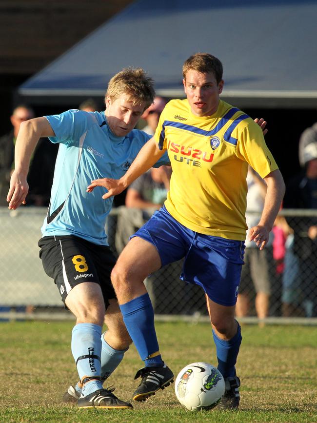 Broadbeach United coach Andrew Robinson during his playing days.