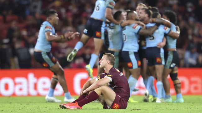 Dejected Queensland captain Daly Cherry-Evans after the loss. Picture: Peter Wallis