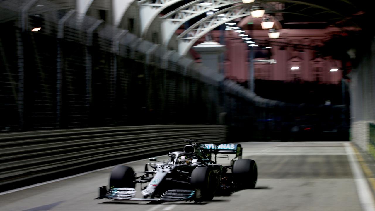 Lewis Hamilton set the practice pace at the Singapore GP on Friday.