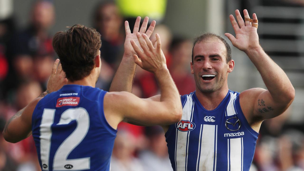 The Roos are able to fly in and out of Hobart. Picture: Dylan Burns/AFL Photos via Getty Images