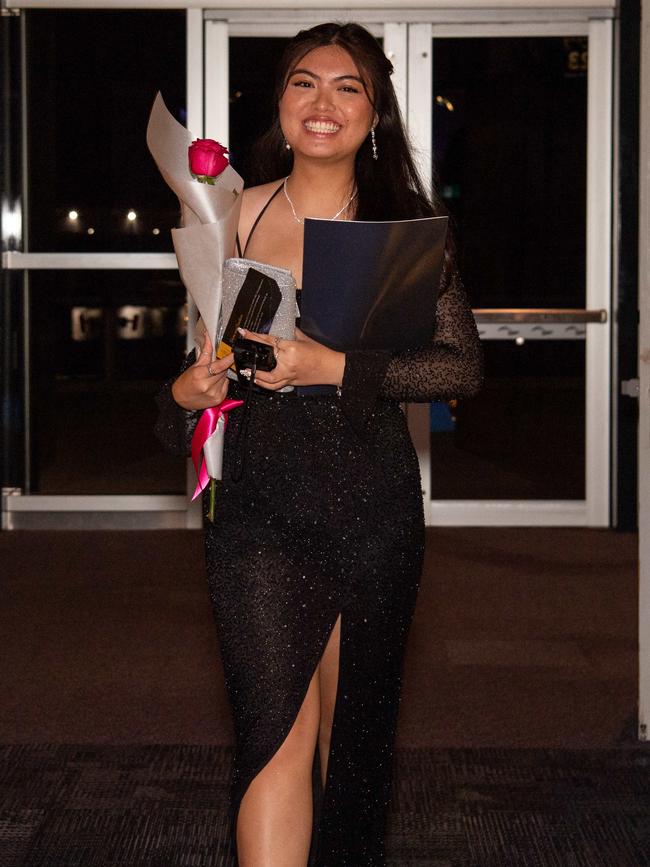 Trisha Sanchez at the Year 12 School formals of Darwin High School at Darwin Convention Centre, Darwin. Picture: Pema Tamang Pakhrin.