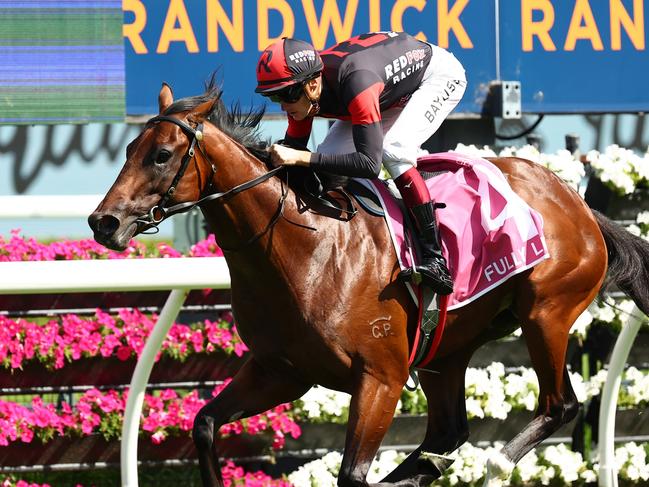 SYDNEY, AUSTRALIA - FEBRUARY 10: Regan Bayliss riding Fully Lit wins Race 7 Inglis Millennium during "Inglis Millennium Day" - Sydney Racing at Royal Randwick Racecourse on February 10, 2024 in Sydney, Australia. (Photo by Jeremy Ng/Getty Images)