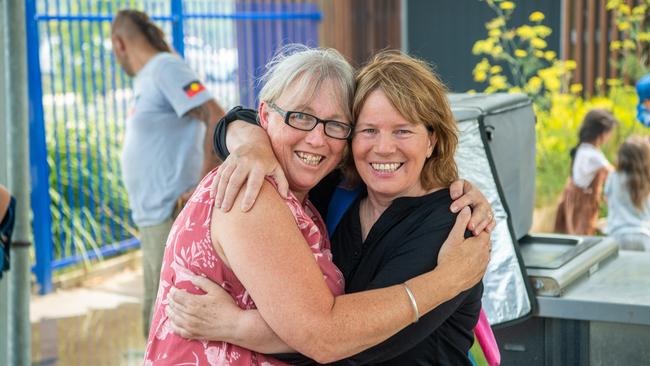 Principal Sue Paul and staff member Maureen McLeish are overwhelmed by the generosity of people from all over the world. Picture: Jason Edwards