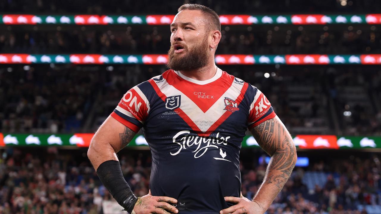 SYDNEY, AUSTRALIA - SEPTEMBER 11: Jared Waerea-Hargreaves of the Roosters looks dejected after a loss during the NRL Elimination Final match between the Sydney Roosters and the South Sydney Rabbitohs at Allianz Stadium on September 11, 2022 in Sydney, Australia. (Photo by Mark Kolbe/Getty Images)