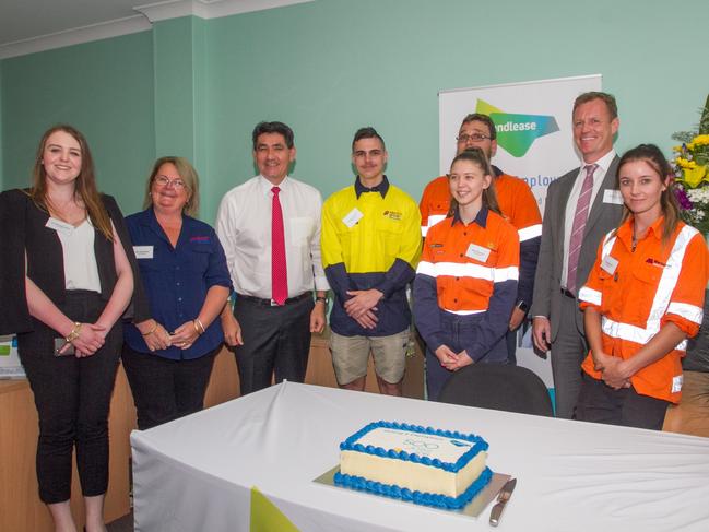 Jordan Kennedy, Kim Shortland, Minister for Skills and Tertiary Education Geoff Lee, Brandon O'Connor, Blayne Bevington, Nikki Basargin, Neil Arckless and Sarah Morris.