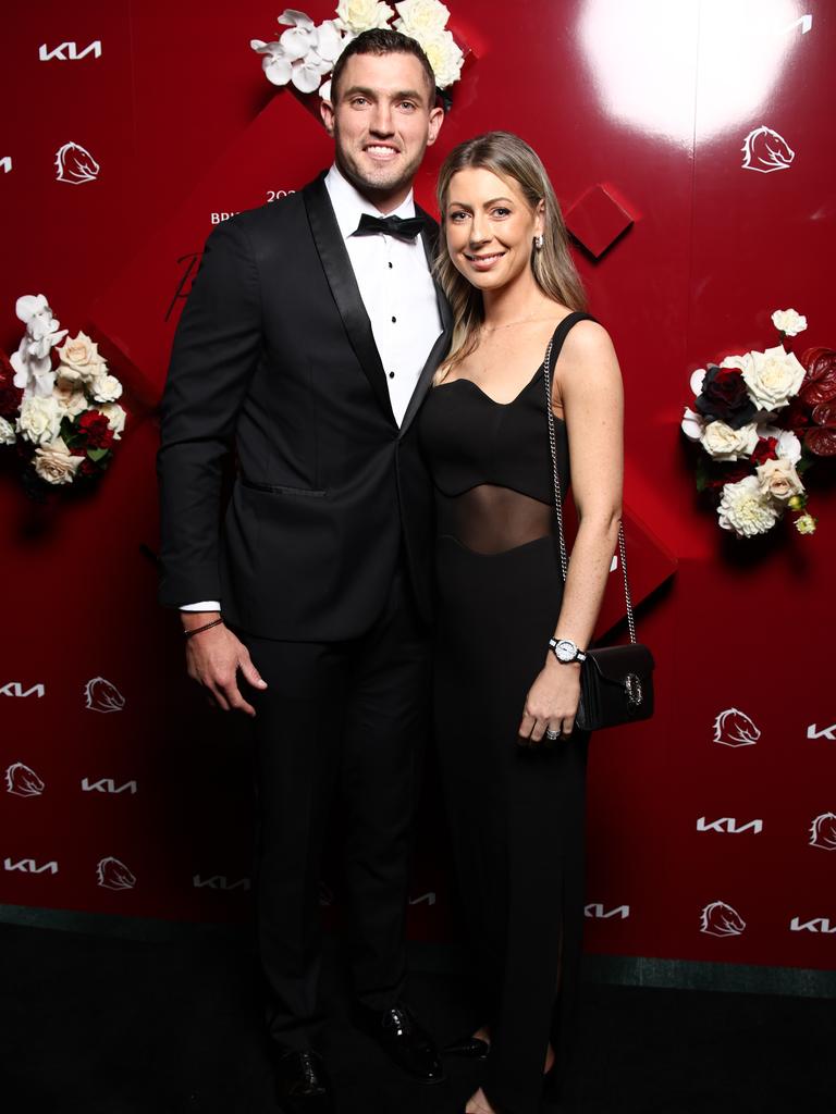 Corey and Tegan Oates at the Broncos awards night. Picture: David Clark