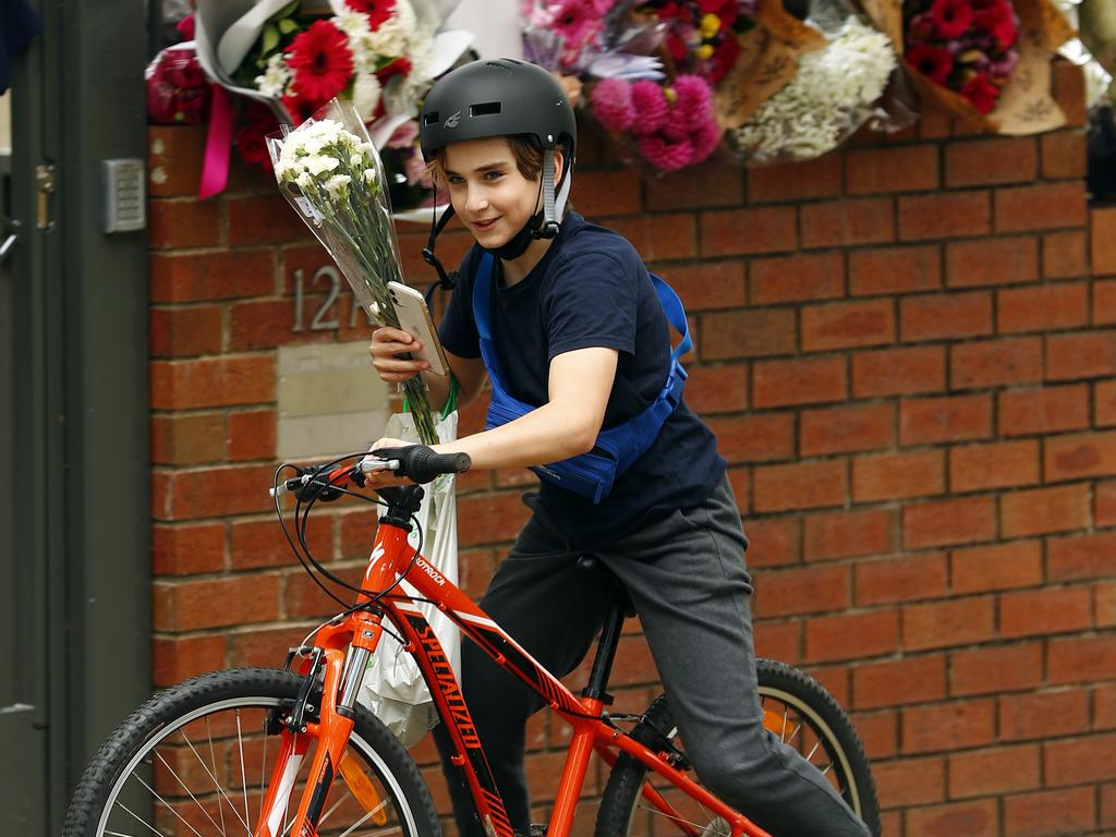 Well wishers visit Gladys Berejiklian's home in Northbrige after her shock resignation. Picture: Sam Ruttyn