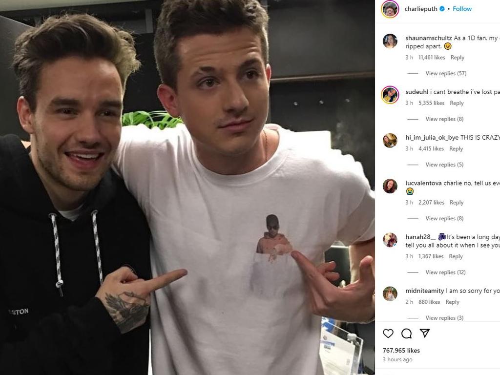 Charlie Puth posted a tribute and photo on Instagram.