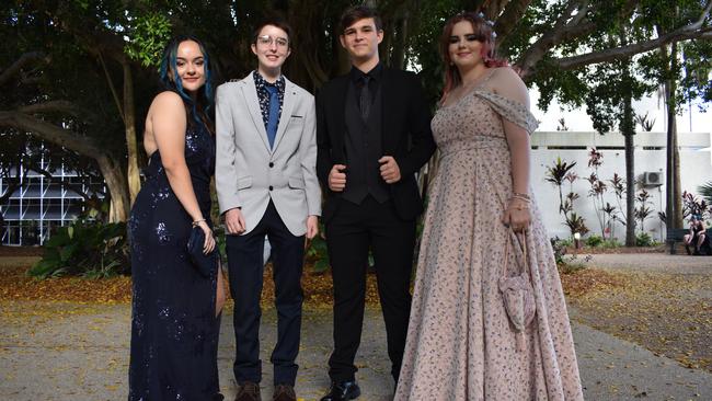Bonnie Francis, Kodie Langton, Alex Sarten and Isabel McPherson at the Mackay State High School formal at the MECC, on Wednesday November 18. Picture: Zizi Averill