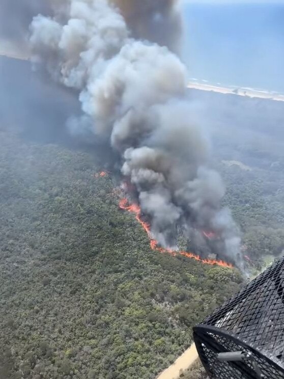 The bushfire on Tuesday. Picture: RFS