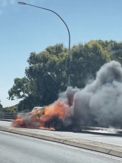 Car on fire on Regency road in Dudley Park.