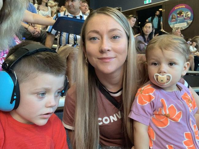 Aniah-Rose Wilkinson with her brother Zeke Pitts and mum Breanna Smith. Picture: Supplied