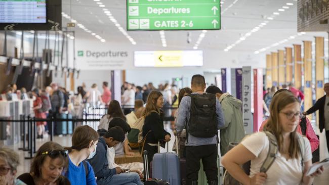 Hobart Airport in the days before Christmas and it’s busiest period. December 22, 2023. Picture: Chris Kidd