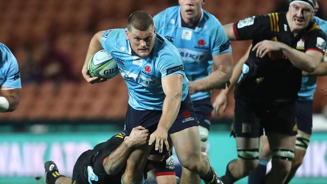 Waratahs prop Tom Robertson in action against the Chiefs.