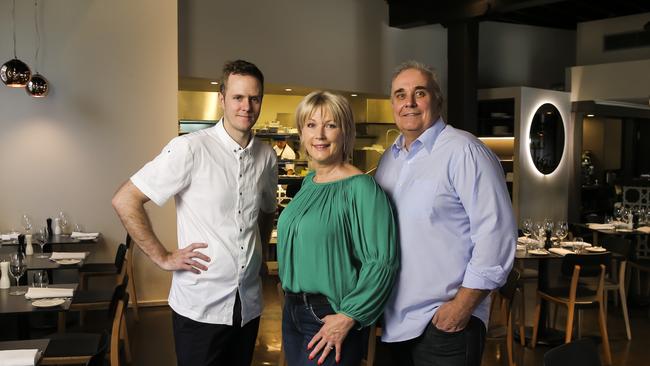 E’cco Bistro operator Philip Johnson (right), wife Mary Randles and chef Simon Palmer (left).
