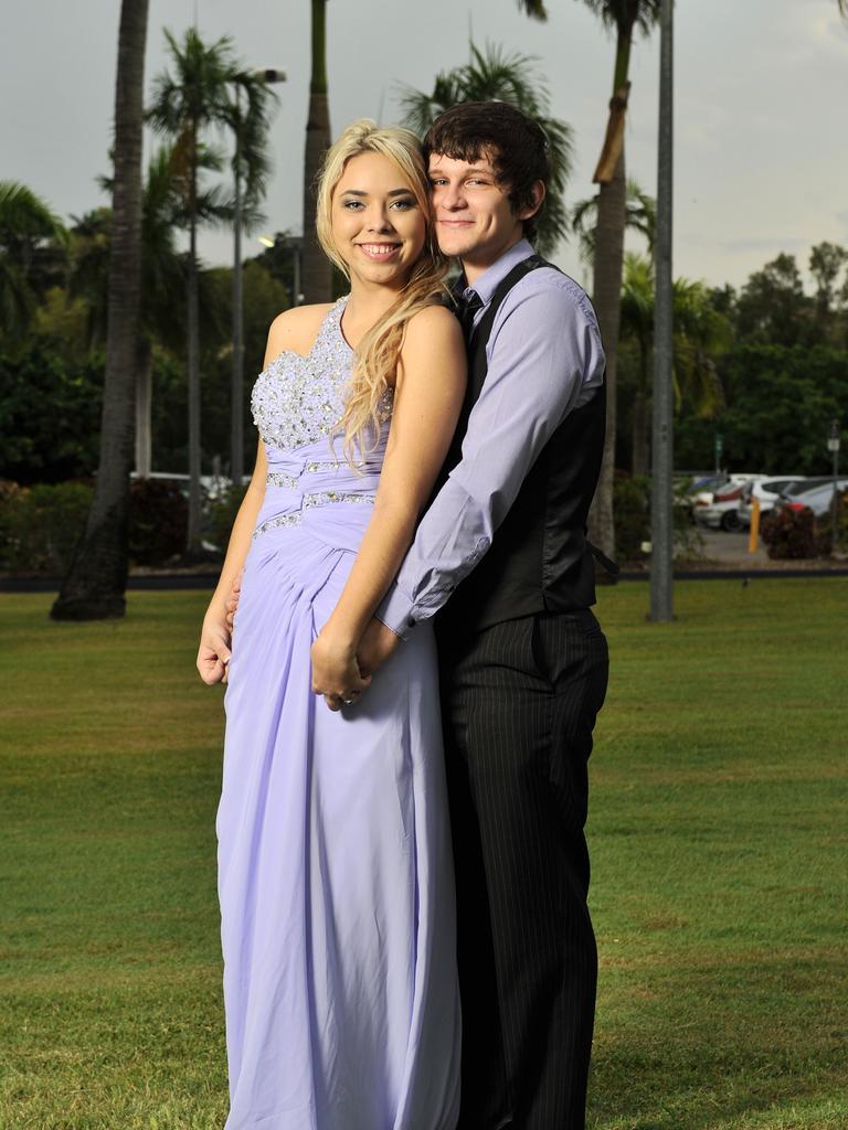 Tahneel Scharnberg and Luke Raben at the Palmerston Senior College 2012 formal at SkyCity Grand Ballroom.