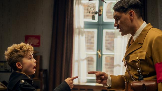 Roman Griffin Davis and Taika Waititi in Jojo Rabbit. Picture: Twentieth Century Fox