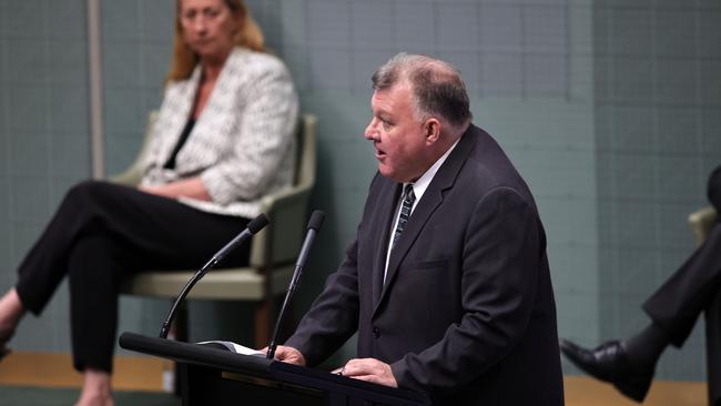 Craig Kelly gives a speech to the parliament after Question Time on Tuesday. Picture: Gary Ramage