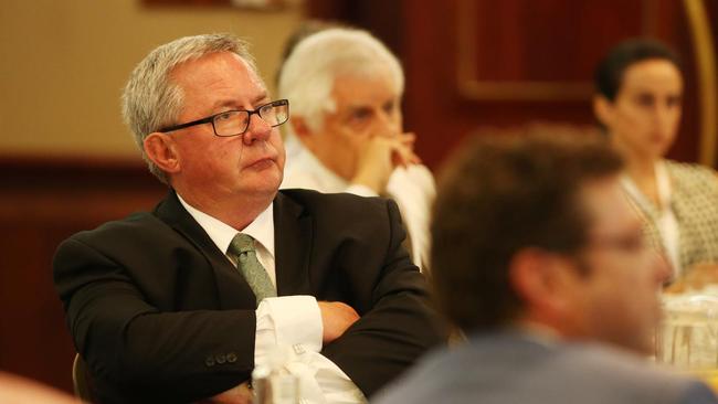 Tim Mulherin at a costings announcement at Royal on the Park in Brisbane City during the election campaign. Picture: Tara Croser.