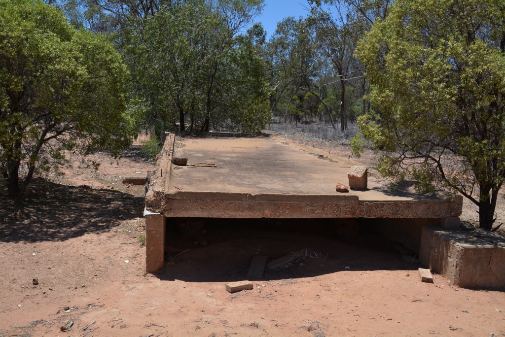 Remains of a dance hall near the Charleville airfield in western Queensland. Whole area was top-secret when 3500 American service men descended on the town in 1942. Photo Rae Wilson / Newsdesk. Picture: Rae Wilson