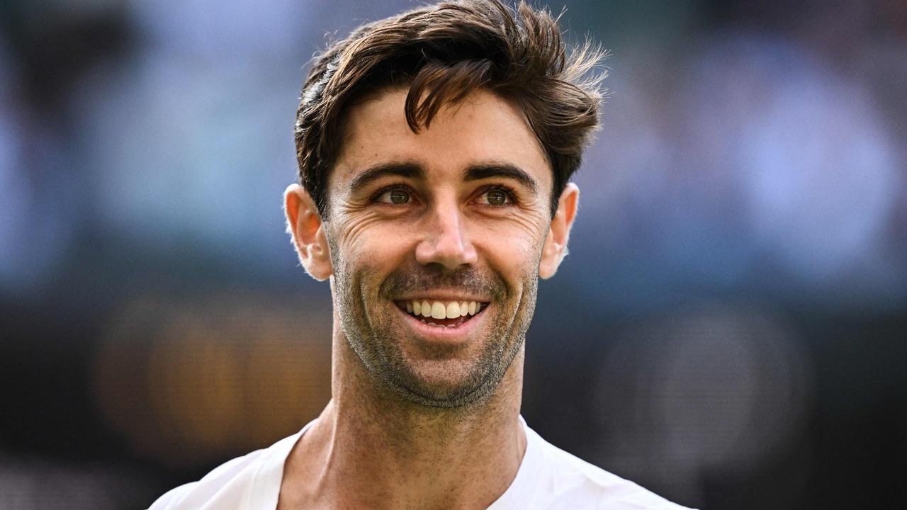 Jordan Thompson was impressive against the tennis Everest that is playing Novak Djokovic at Wimbledon. Picture: Sebastien Bozon/AFP