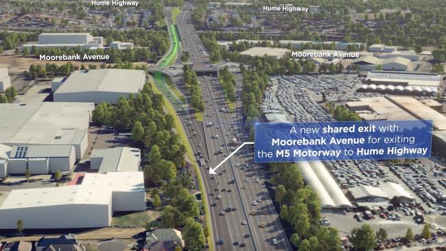 A new shared exit with Moorebank Ave is being pitched. Picture: Supplied