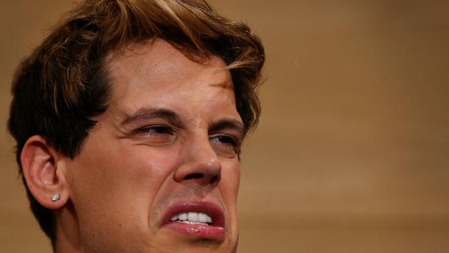 Much disgust: Milo Yiannopolous has a thousand faces and a withering put-down to go with each one. Picture: Getty Images