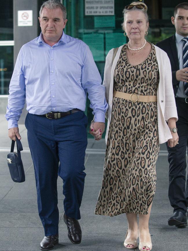 Yolanda Borucki and husband Victor leave Brisbane Magistrates Court on Friday. Picture: NewsWire/Glenn Campbell