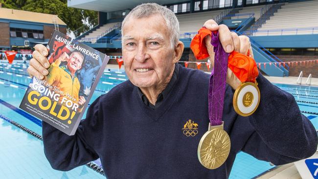 Laurie Lawrence launched his book ‘Stuff the Silver, We’re Going for Gold’ at the Valley Pool in Brisbane. Picture: Richard Walker