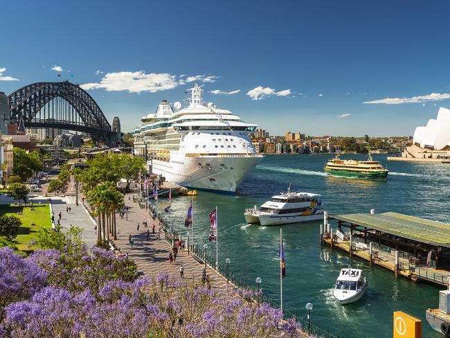 Circular Quay has some stunning jacarandas. Photo courtesy of Destination NSW
