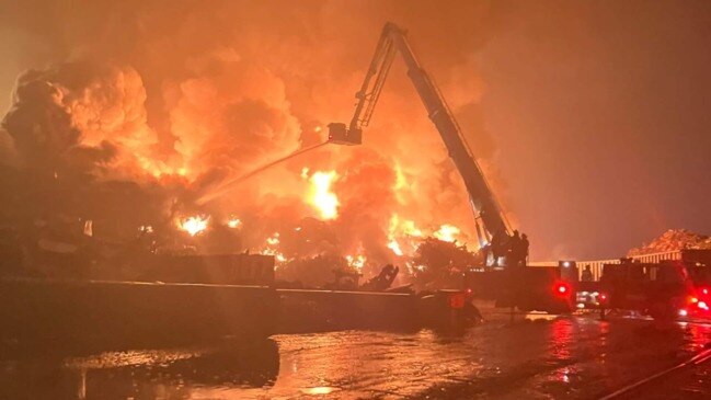 Crews battle fire at recycling plant in Port of Saint John