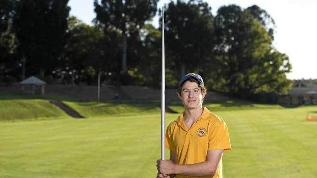 TOP SHOT: Former Greenlands student Angus Davey claimed gold in his age division at the national titles for javelin. Picture: Kevin Farmer