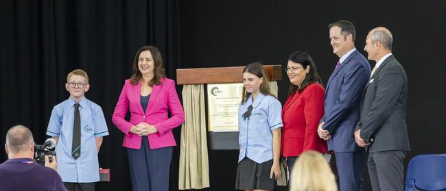 Annastacia Palaszczuk opens Baringa State Secondary College on the Sunshine Coast. Picture Lachie Millard