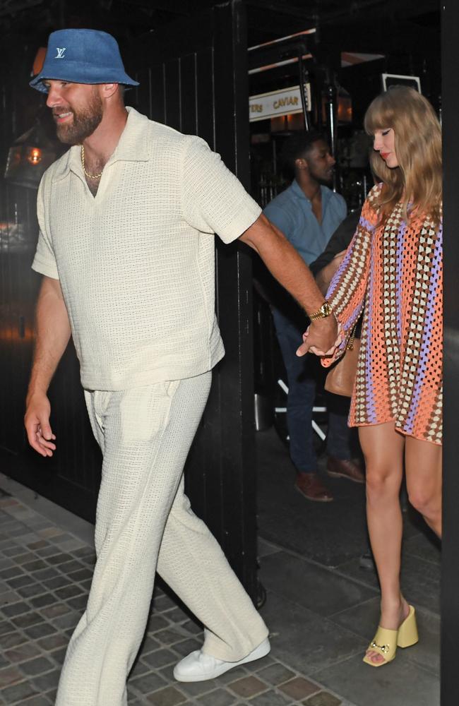 Taylor Swift And Travis Kelce partied at London hotspot Chiltern Firehouse after her third concert at Wembley Stadium on Monday evening. Picture: Splash News/Media Mode