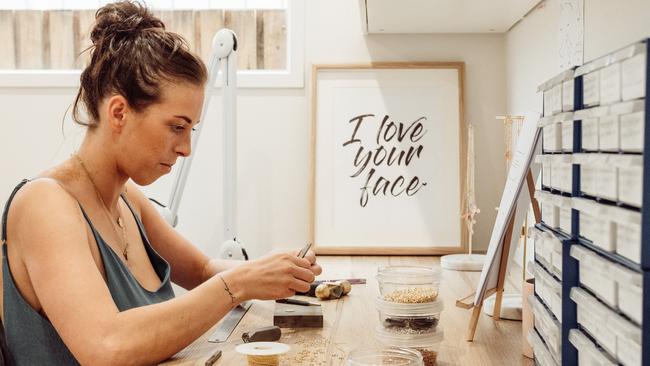 Jeweller Nikki Kelly at her Northgate workshop. Picture: Supplied