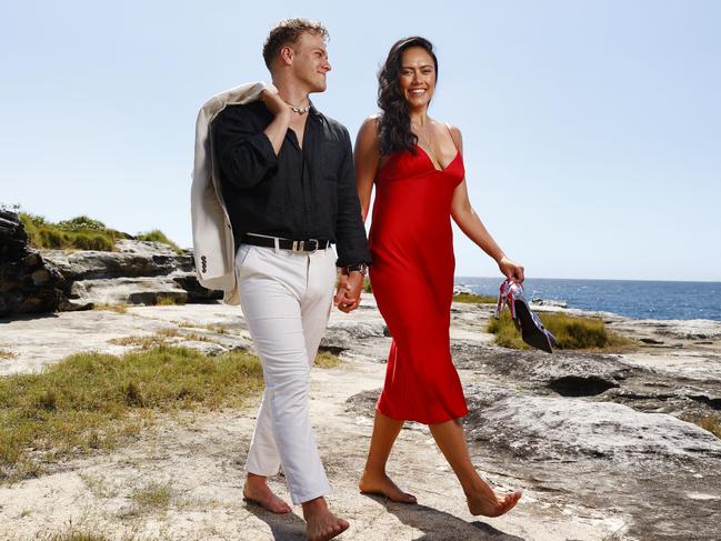 Lachlan Dearing and Angelina Thomson’s relationship evolved from friendship to love when they appeared in A Chorus Line. Picture: Richard Dobson